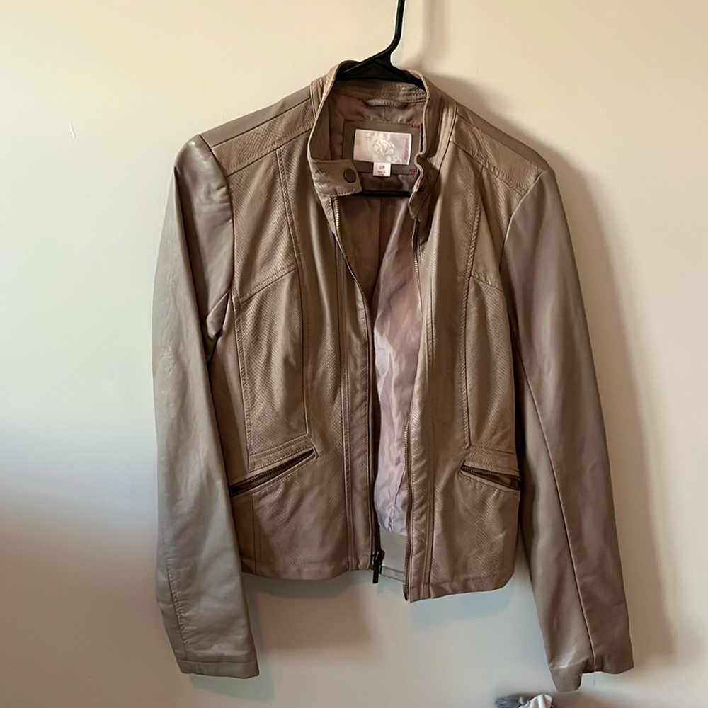 Tan/beige faux leather jacket - very soft material size Small from Target